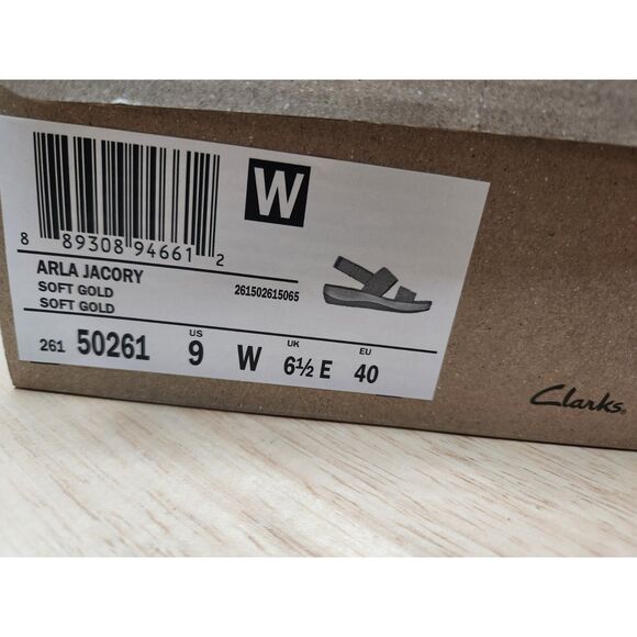 Clarks Arla Jacory Women's open toe sandals Size 9 Wide Soft Gold - Picture 3 of 7